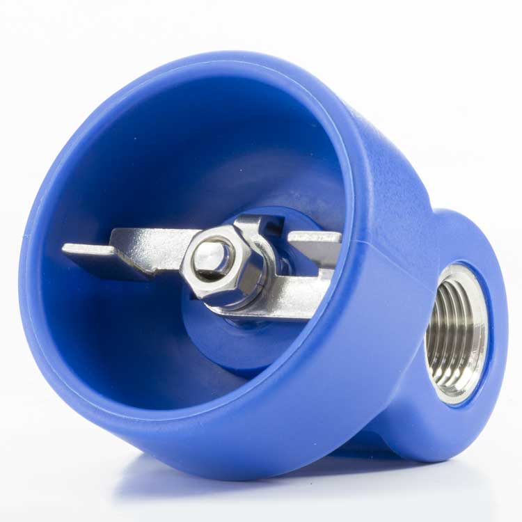 ST-3100 BALL VALVE COUPLING -  COATED BLUE  1/2 F BLUE
